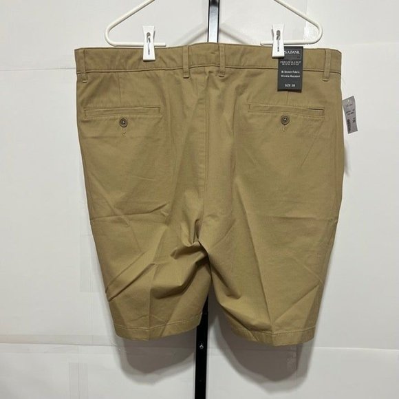 Jos A Bank Tan Sz 38 R Traveler Collection Tailored Fit Flat Front Twill Shorts - Picture 4 of 5